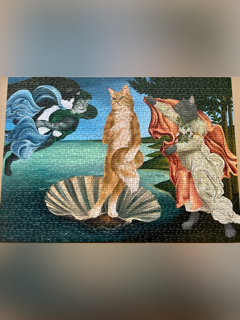 Funny Cat Art Jigsaw Puzzle - The Birth of Venus Parody
